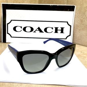 NWOT HC8139 L110 Coach Black w/blue temples Sunglasses